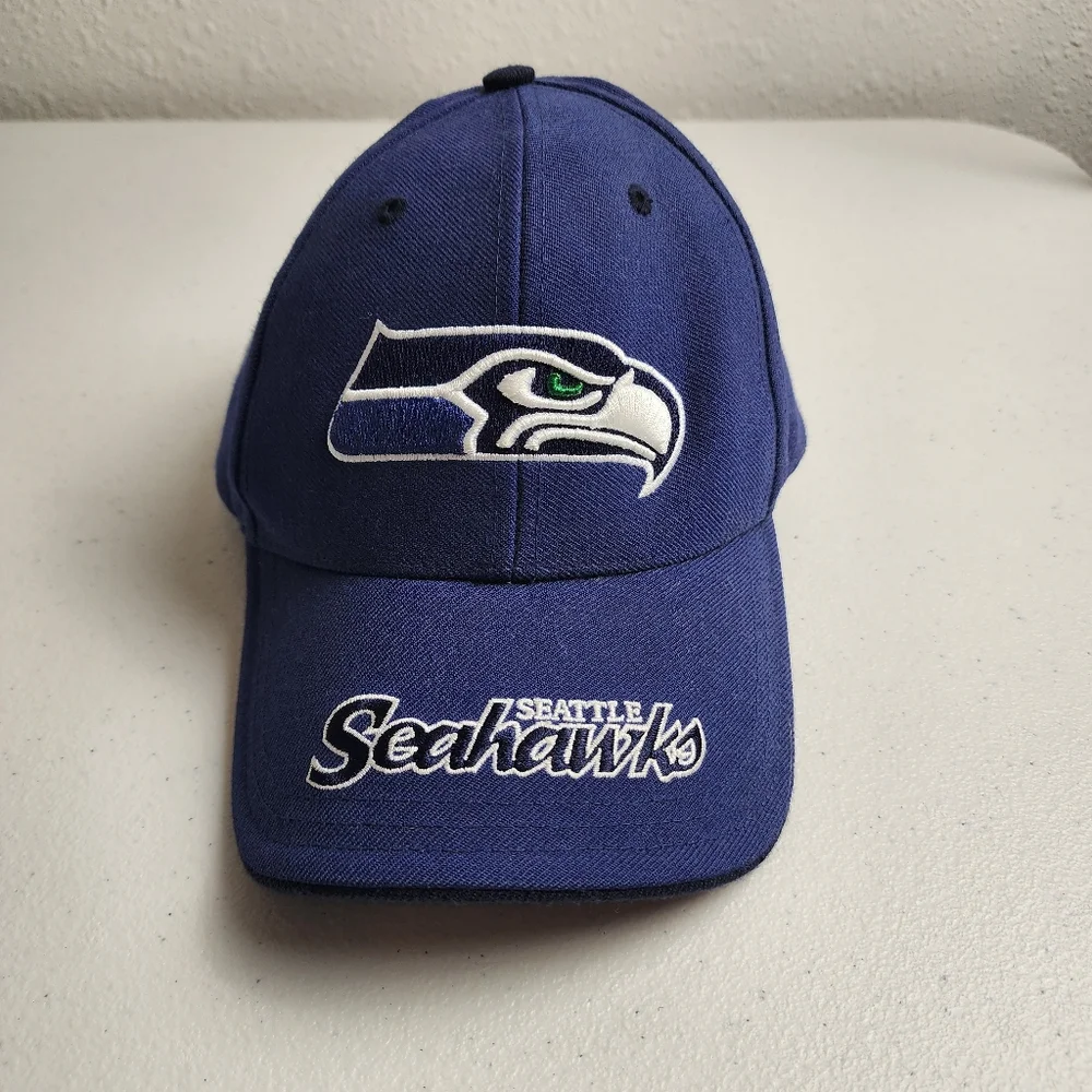 Vintage Seattle Seahawks NFL Adjustable Hat Cap Twins Enterprise Made in Macau